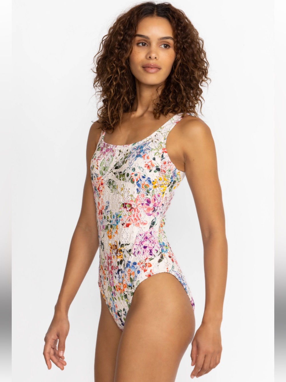 Johnny Was  NEON JUNGLE EYELET one-piece swimsuit